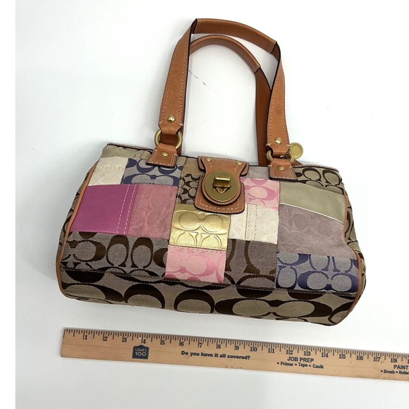 Coach Patchwork Signature Tote Bag | Leather Trim | Y2K Era - Picture 8 of 10